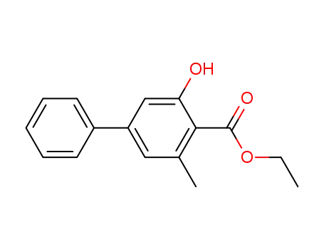 Molecular Structure of 130196-86-0 ([1,1'-Biphenyl]-4-carboxylic acid, 3-hydroxy-5-methyl-, ethyl ester)