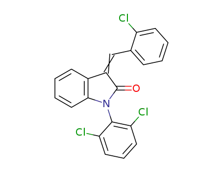 Molecular Structure of 1146981-09-0 (1-{[(2,6-dichlorophenyl)-3-(2-chlorophenyl)]methylene}-1,3-dihydroindol-2-one)