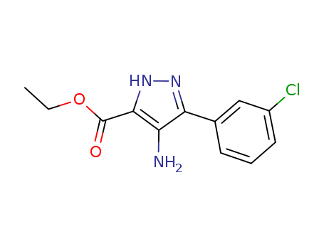 91857-60-2,3-Pyrazolecarboxylic acid, 4-amino-5-(m-chlorophenyl)-, ethyl ester,