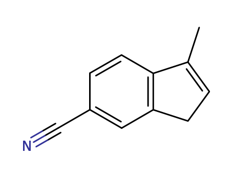 Molecular Structure of 119999-26-7 (1H-Indene-6-carbonitrile, 3-methyl-)