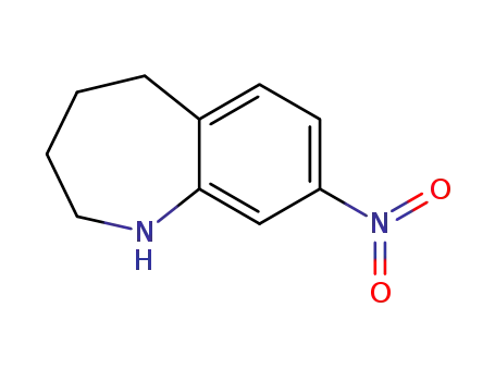 Molecular Structure of 17422-54-7 (8-nitro-2,3,4,5-tetrahydro-1H-benzo[b]azepine)