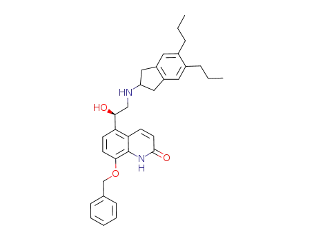 Molecular Structure of 1225285-23-3 (8-benzyloxy-5-[(R)-1-hydroxy-2-(5,6-di-n-propylindan-2-ylamino)-ethyl]-1H-quinolin-2-one)