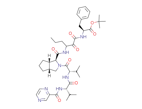 (S)-2-(3-{[(1S,3aR,6aS)-2-((S)-3-Methyl-2-{(S)-3-methyl-2-[(pyrazine-2-carbonyl)-amino]-butyrylamino}-butyryl)-octahydro-cyclopenta[c]pyrrole-1-carbonyl]-amino}-2-oxo-hexanoylamino)-3-phenyl-propionic acid tert-butyl ester