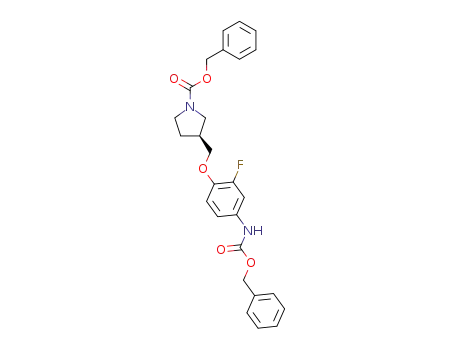 1-Pyrrolidinecarboxylic acid,
3-[[2-fluoro-4-[[(phenylmethoxy)carbonyl]amino]phenoxy]methyl]-,
phenylmethyl ester, (3S)-