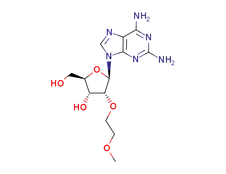 Molecular Structure of 256224-13-2 (2-AMINO-2'-O-(2-METHOXYETHYL)ADENOSINE)