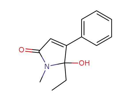 Molecular Structure of 637332-40-2 (2H-Pyrrol-2-one,5-ethyl-1,5-dihydro-5-hydroxy-1-methyl-4-phenyl-(9CI))