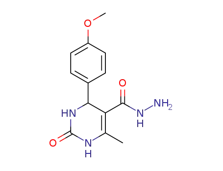 Molecular Structure of 847259-60-3 (5-Pyrimidinecarboxylic acid,
1,2,3,4-tetrahydro-4-(4-methoxyphenyl)-6-methyl-2-oxo-, hydrazide)