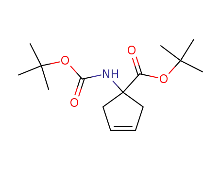 Molecular Structure of 521964-59-0 (3-CYCLOPENTENE-1-CARBOXYLIC ACID, 1-[[(1,1-DIMETHYLETHOXY)CARBONYL]AMINO]-, 1,1-DIMETHYLETHYL ESTER)