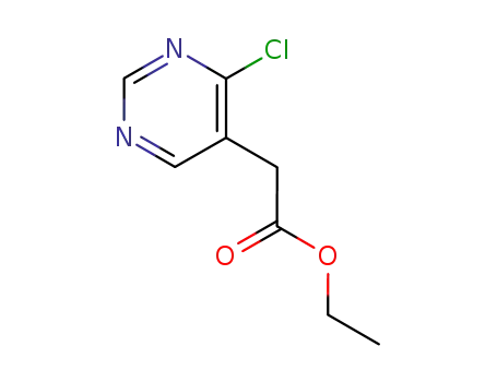 Molecular Structure of 6214-47-7 (4-Chloro-5-pyrimidineacetic  acid  ethyl  ester)
