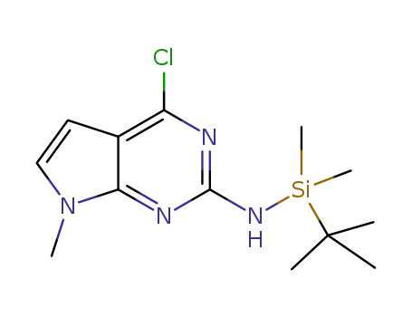 Molecular Structure of 134798-58-6 (2-(t-butyl-dimethylsilyl)amino-4-chloro-7-methyl-pyrrolo[2,3-d]pyrimidine)