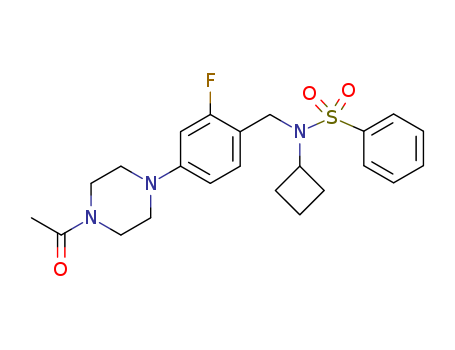 N-[4-(4-acetyl-piperazin-1-yl)-2-fluoro-benzyl]-N-cyclobutyl-benzenesulfonamide