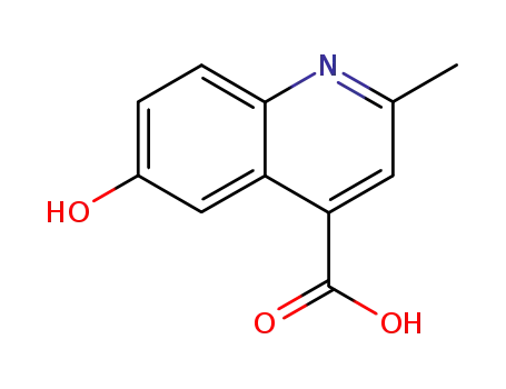 Molecular Structure of 50741-53-2 (6-Hydroxy-2-methyl-quinoline-4-carboxylic acid)