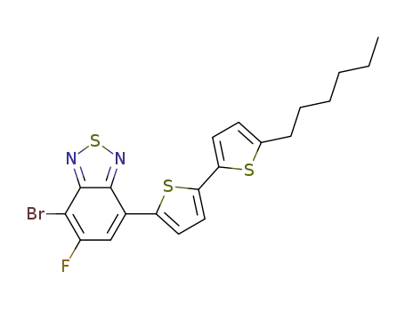 Molecular Structure of 1402460-83-6 (4-Bromo-5-fluoro-7-(5'-hexyl-[2,2'-bithiophen]-5-yl)benzo[c][1,2,5]thiadiazole)