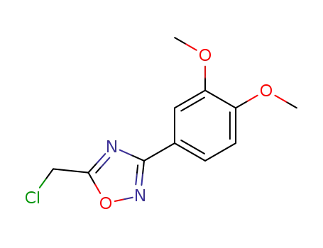 Molecular Structure of 91066-47-6 (5-(CHLOROMETHYL)-3-(3,4-DIMETHOXYPHENYL)-1,2,4-OXADIAZOLE)
