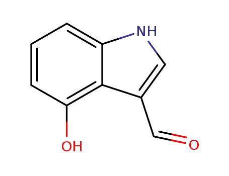 Molecular Structure of 81779-27-3 (4-HYDROXY-1H-INDOLE-3-CARBALDEHYDE)