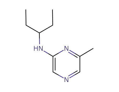 Molecular Structure of 355836-17-8 (Pyrazinamine, N-(1-ethylpropyl)-6-methyl- (9CI))