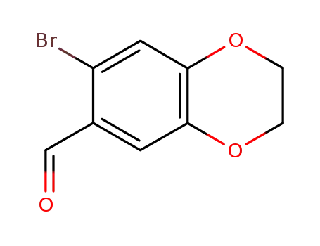 Molecular Structure of 99067-25-1 (7-bromo-2,3-dihydrobenzo[b][1,4]dioxine-6-carbaldehyde)