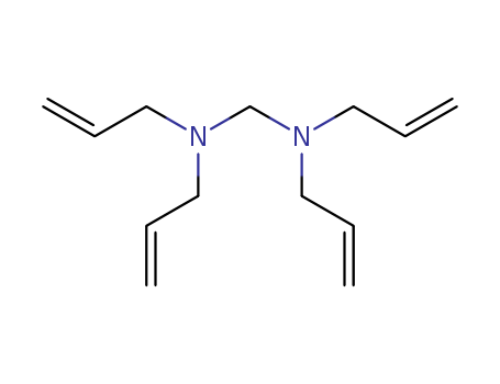 6321-38-6,BIS(DIALLYLAMINO) METHANE,Diallylamine,N,N'-methylenebis- (8CI); Methanediamine, N,N,N',N'-tetra-2-propenyl- (9CI);Bis(diallylamino)methane; N,N,N',N'-Tetraallyldiaminomethane;N,N,N',N'-Tetraallylmethanediamine; NSC 32649; NSC 46452;Tetraallylmethylenediamine