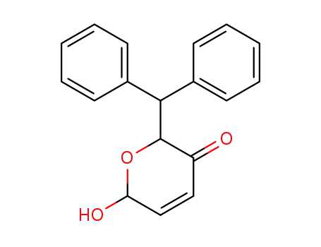 Molecular Structure of 35436-60-3 (2H-Pyran-3(6H)-one, 2-(diphenylmethyl)-6-hydroxy-)