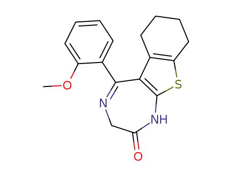 5-(2-methoxy-phenyl)-1,3,6,7,8,9-hexahydro-benzo[4,5]thieno[2,3-<i>e</i>][1,4]diazepin-2-one