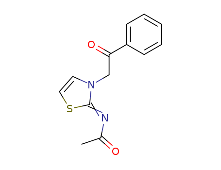 Acetamide,N-[3-(2-oxo-2-phenylethyl)-2(3H)-thiazolylidene]- cas  10505-64-3