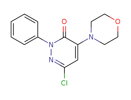 Molecular Structure of 87964-49-6 (3(2H)-Pyridazinone, 6-chloro-4-(4-morpholinyl)-2-phenyl-)