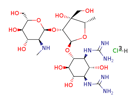 D-Streptamine,O-2-deoxy-2-(methylamino)-a-L-glucopyranosyl-(1?2)-O-5-deoxy-3-C-(hydroxymethyl)-a-L-lyxofuranosyl-(1?4)-N,N'-bis(aminoiminomethyl)-, hydrochloride (9CI)