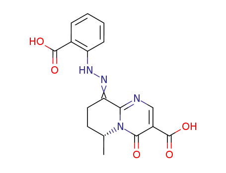 4H-Pyrido[1,2-a]pyrimidine-3-carboxylic acid,
9-[(2-carboxyphenyl)hydrazono]-6,7,8,9-tetrahydro-6-methyl-4-oxo-, (R)-