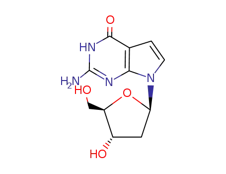 Molecular Structure of 86392-75-8 (7-DEAZA-2'-DEOXYGUANOSINE)