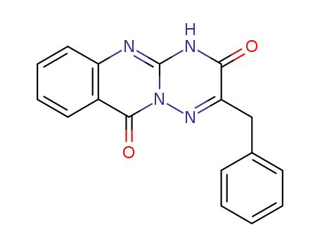 Molecular Structure of 89988-54-5 (3H-[1,2,4]Triazino[3,2-b]quinazoline-3,10(4H)-dione, 2-(phenylmethyl)-)