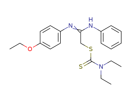 105858-89-7,CARBAMODITHIOIC ACID, DIETHYL-, 2-((4-ETHOXYPHENYL)AMINO)-2-(PHENYLIMI NO)ETHYL E,CARBAMODITHIOIC ACID, DIETHYL-, 2-((4-ETHOXYPHENYL)AMINO)-2-(PHENYLIMI NO)ETHYL E