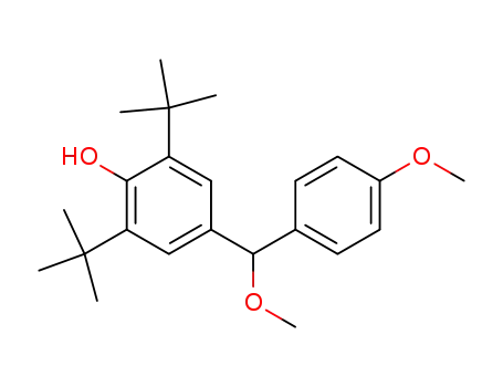 Molecular Structure of 75393-93-0 (2,6-di-tert-butyl-4-[methoxy(4-methoxyphenyl)methyl]phenol)