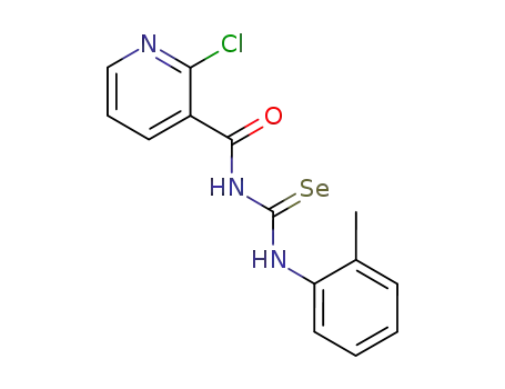 Molecular Structure of 89914-54-5 (3-Pyridinecarboxamide,
2-chloro-N-[[(2-methylphenyl)amino]selenoxomethyl]-)
