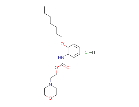 Molecular Structure of 102609-68-7 (Carbamic acid,[2-(heptyloxy)phenyl]-, 2-(4-morpholinyl)ethyl ester, monohydrochloride (9CI))