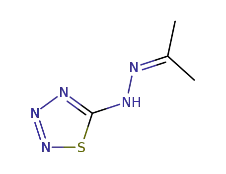Molecular Structure of 99319-24-1 (1,2,3,4-Thiatriazol-5(2H)-one, (1-methylethylidene)hydrazone)