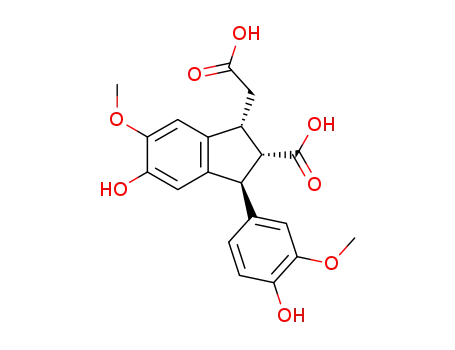 Molecular Structure of 436-96-4 (3-[3-[5-(2-carboxyethenyl)-2-hydroxy-3-methoxy-phenyl]-4-hydroxy-5-methoxy-phenyl]prop-2-enoic acid)