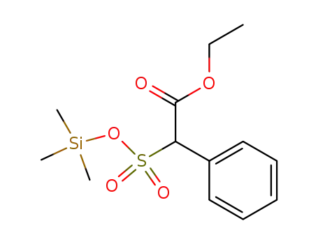 Molecular Structure of 89056-11-1 (Benzeneacetic acid, a-[[(trimethylsilyl)oxy]sulfonyl]-, ethyl ester)