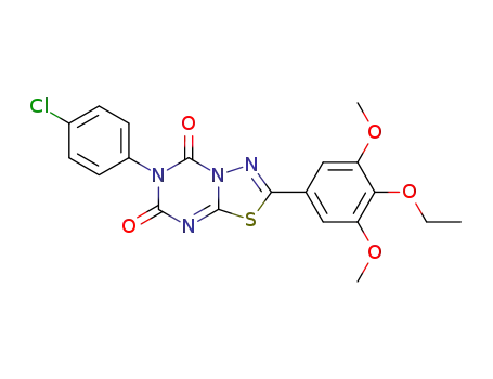Molecular Structure of 125766-40-7 (6-(4-chlorophenyl)-2-(4-ethoxy-3,5-dimethoxyphenyl)-5H-[1,3,4]thiadiazolo[3,2-a][1,3,5]triazine-5,7(6H)-dione)