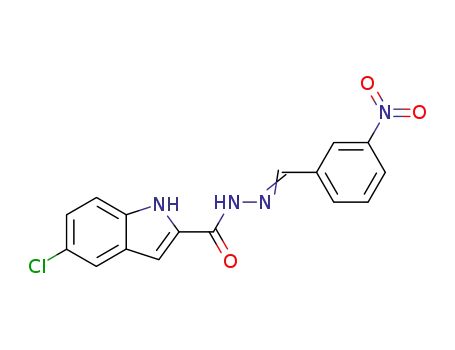 Molecular Structure of 97133-03-4 (5-Chlor-N'-<(3-nitrophenyl)-methylen>-2-indolcarbohydrazid)