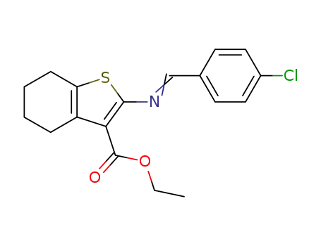 Benzo[b]thiophene-3-carboxylic acid,
2-[[(4-chlorophenyl)methylene]amino]-4,5,6,7-tetrahydro-, ethyl ester