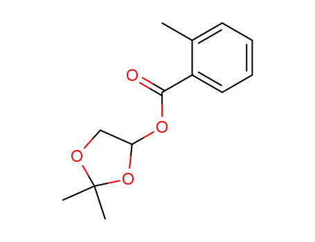 Molecular Structure of 59953-77-4 (Benzoic acid, 2-methyl-, 2,2-dimethyl-1,3-dioxolan-4-yl ester)
