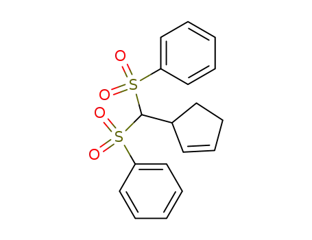 Molecular Structure of 128766-72-3 (Benzene, 1,1'-[(2-cyclopenten-1-ylmethylene)bis(sulfonyl)]bis-)