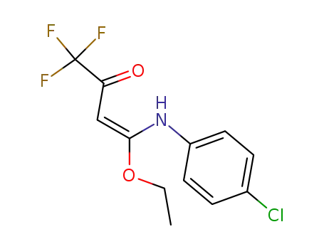 Molecular Structure of 128648-66-8 ((E)-4-(4-Chloro-phenylamino)-4-ethoxy-1,1,1-trifluoro-but-3-en-2-one)