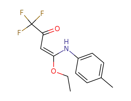 Molecular Structure of 128648-64-6 ((E)-4-Ethoxy-1,1,1-trifluoro-4-p-tolylamino-but-3-en-2-one)