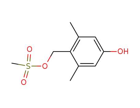 Molecular Structure of 105970-33-0 (Benzenemethanol, 2,6-dimethyl-4-[(methylsulfonyl)oxy]-)