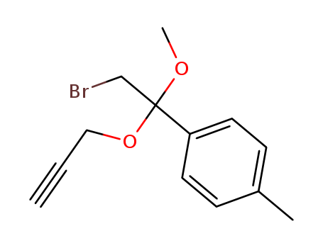 Molecular Structure of 118668-64-7 (Benzene, 1-[2-bromo-1-methoxy-1-(2-propynyloxy)ethyl]-4-methyl-)