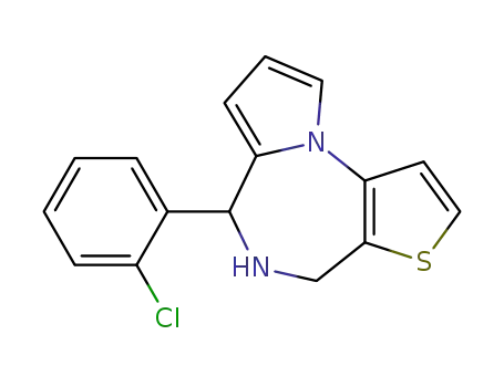 Molecular Structure of 136334-13-9 (6-(2-chlorophenyl)-5,6-dihydro-4H-pyrrolo[1,2-a]thieno[2,3-f][1,4]diazepine)