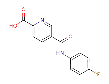 Molecular Structure of 138815-58-4 (2-Pyridinecarboxylic acid, 5-[[(4-fluorophenyl)amino]carbonyl]-)