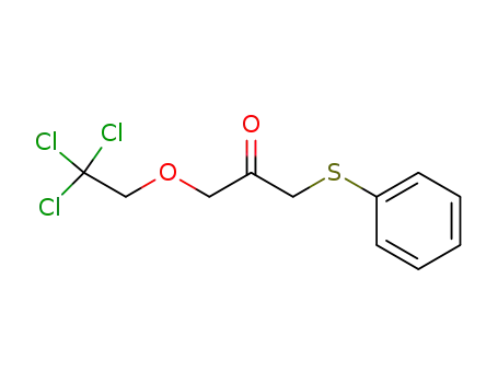 Molecular Structure of 115413-21-3 (1-Phenylsulfanyl-3-(2,2,2-trichloro-ethoxy)-propan-2-one)