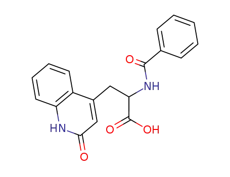 Molecular Structure of 90098-03-6 (4-Quinolinepropanoic acid, a-(benzoylamino)-1,2-dihydro-2-oxo-)